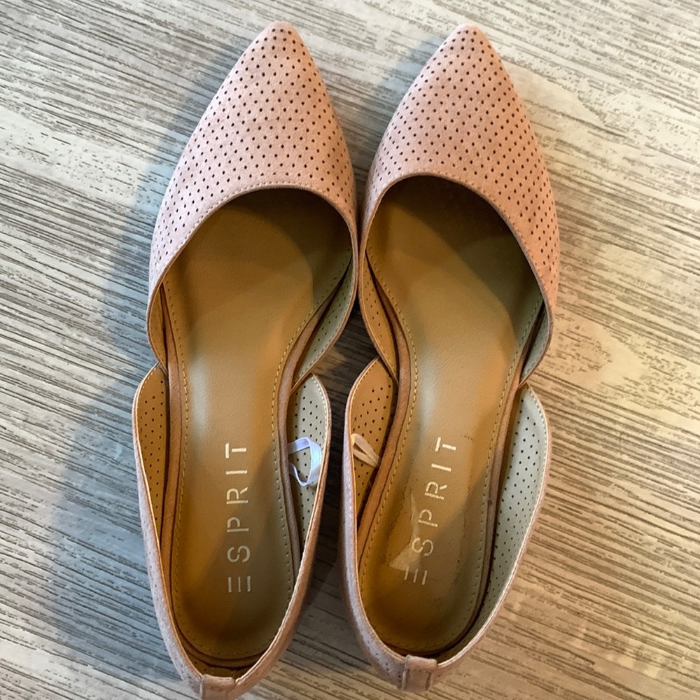 🆕Womens Shoes- US Size7.5- ESprit-DustyPink Suede ballet flats- BN w/out box